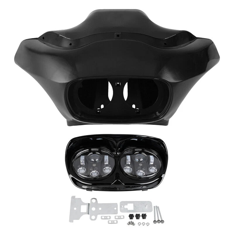 Inner Outer Fairing LED Dual Headlight for Harley Road Glide (1998–2013)