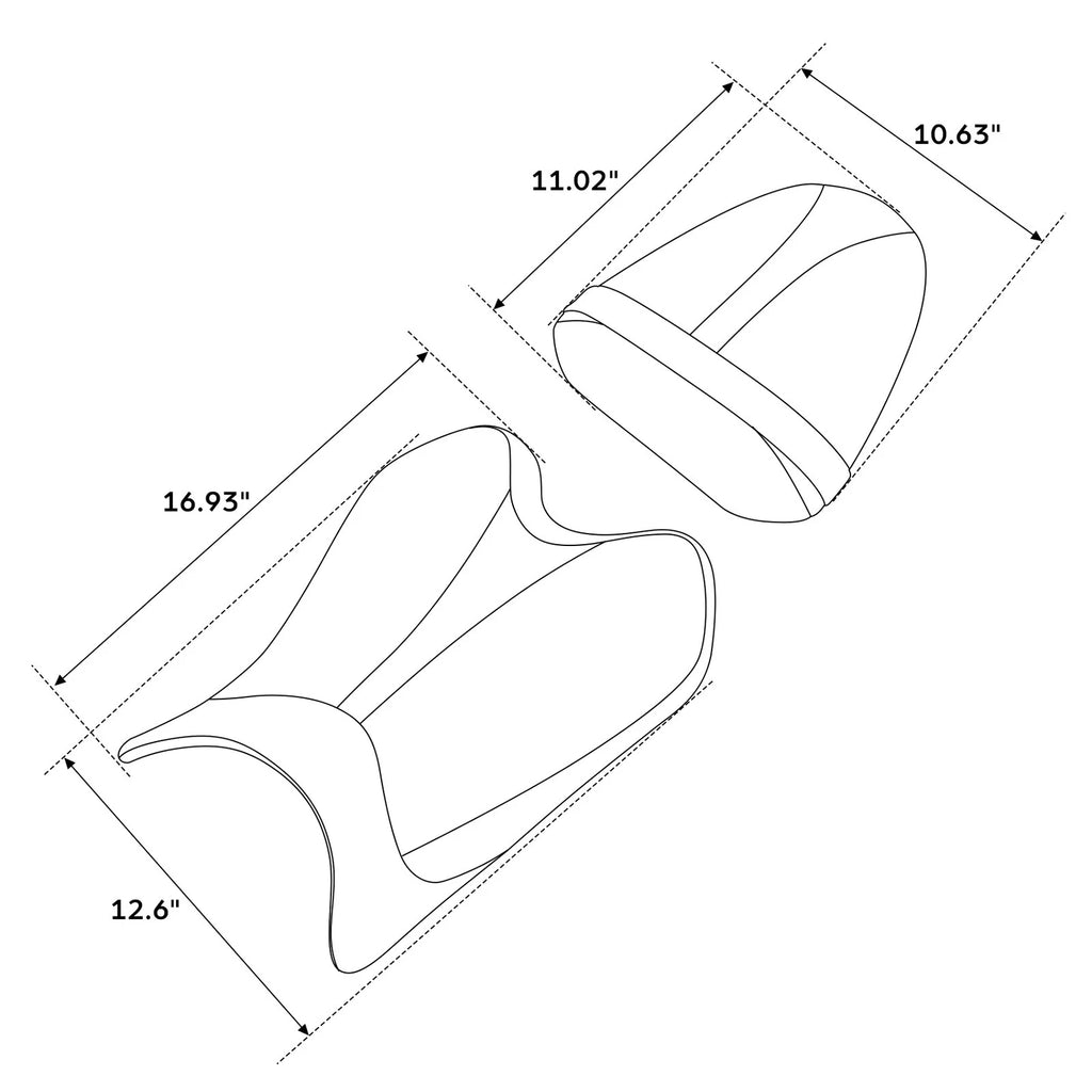 Rider Driver & Passenger Seats for Yamaha YZF R6 (2008–2016) Black