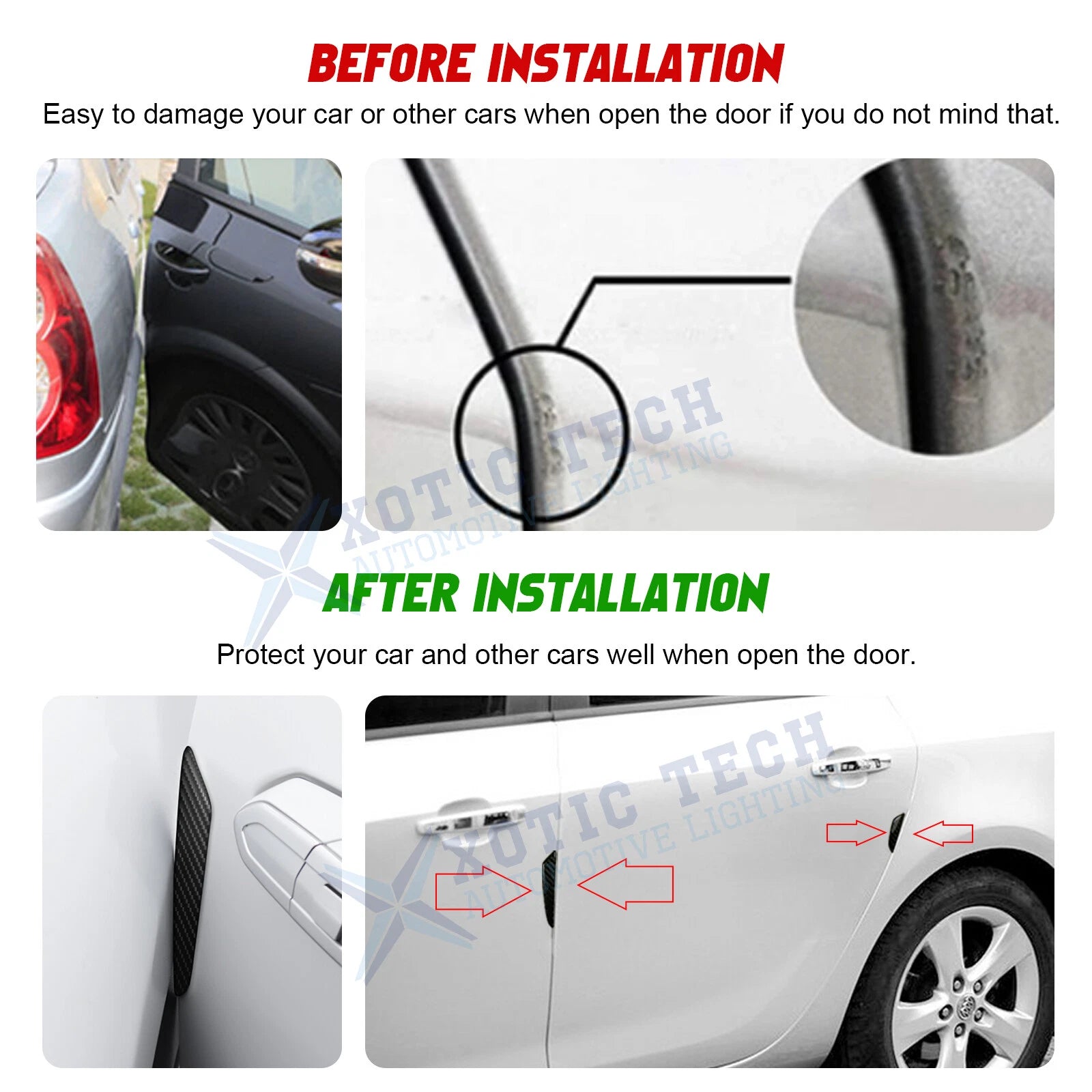 Real Carbon Fiber Side Door Edge Protection Guards for Exact Car (2019-2024)
