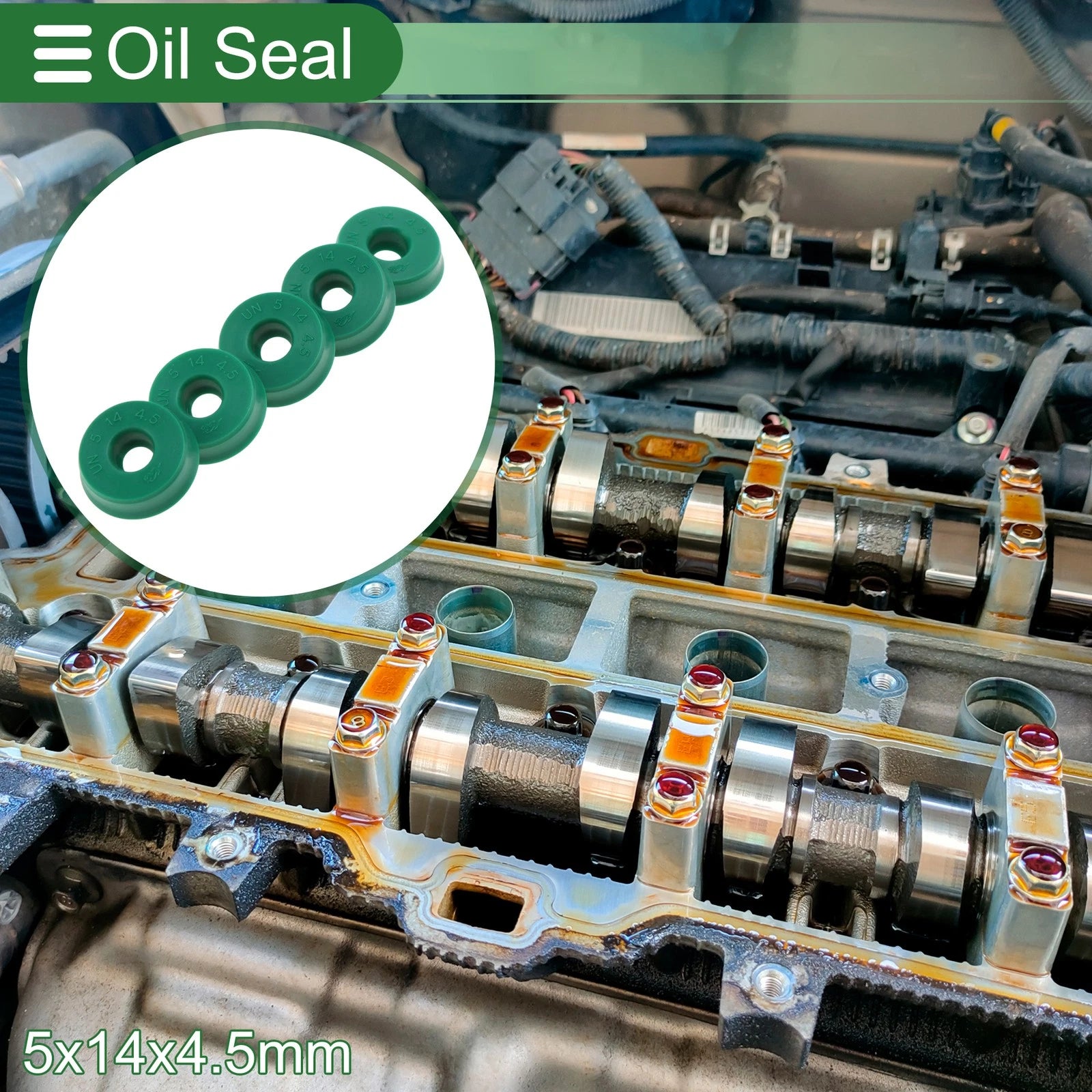 Set of 5 Oil Seal Ring 5x14x4.5mm for Rotary Shaft (High Pressure)