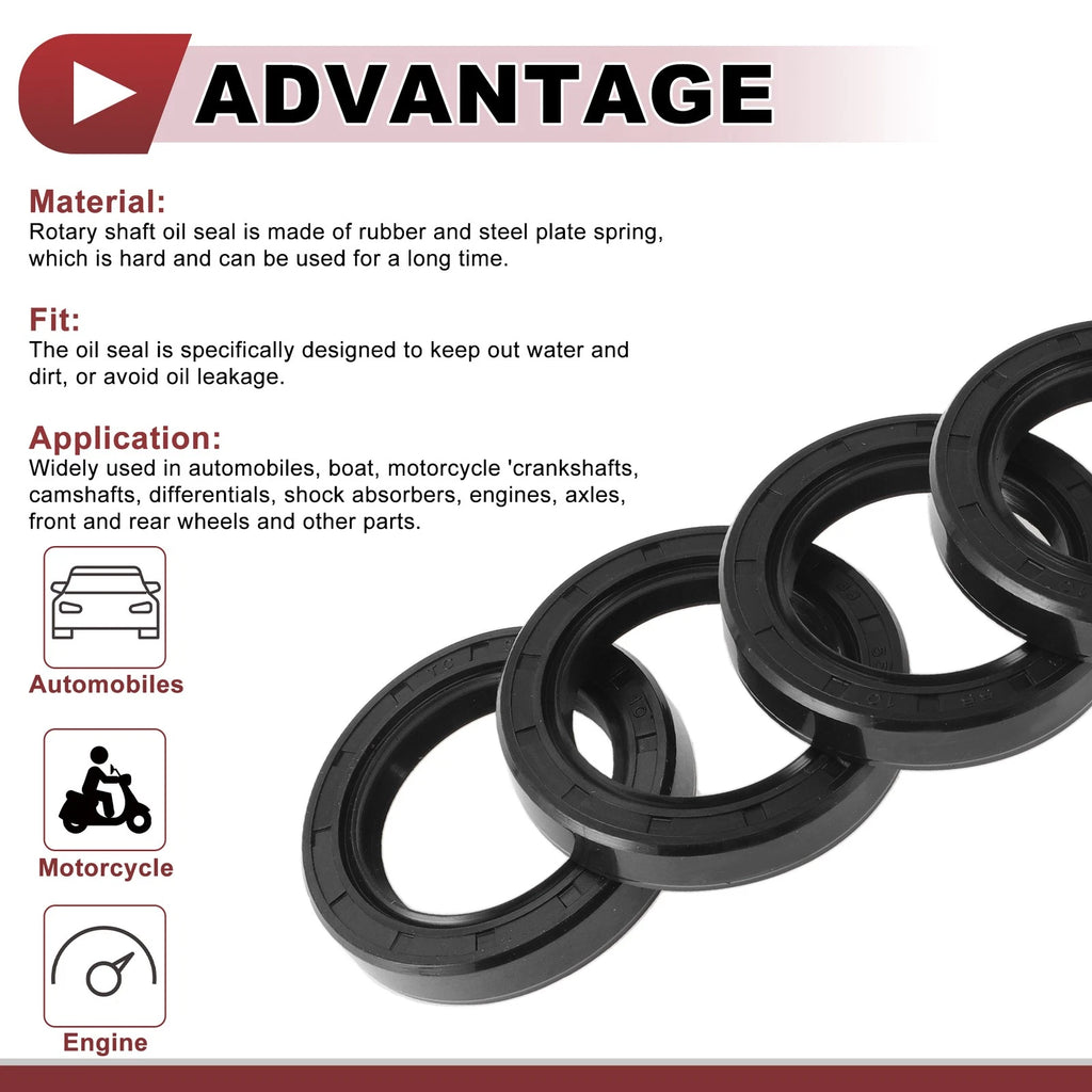 Set of 5 Rotary Shaft Oil Seals 38x55x10mm Nitrile Rubber 672668828809