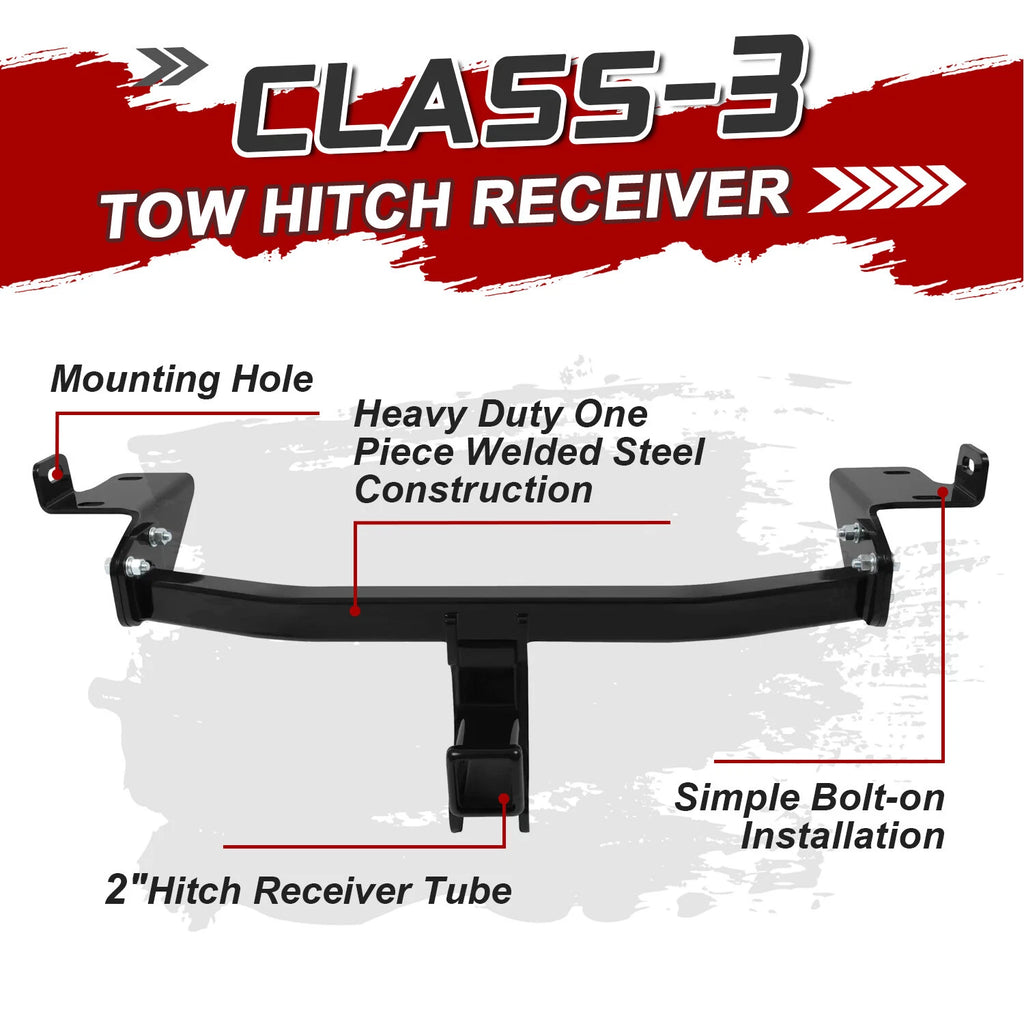 Class 3 Trailer Hitch for Jeep Cherokee (2014–2018) 2" Receiver Black