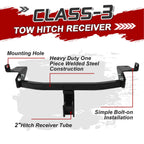 Class 3 Trailer Hitch for Jeep Cherokee (2014–2018) 2" Receiver Black