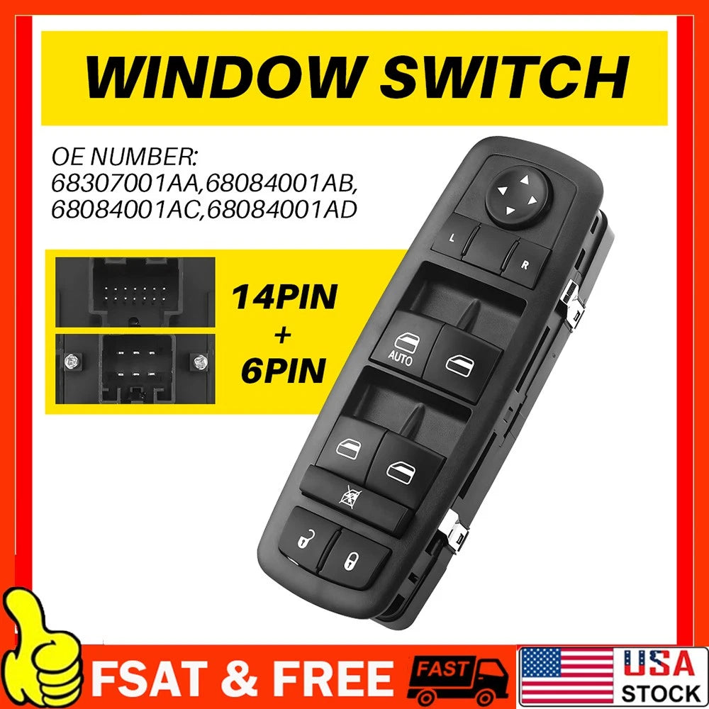 Driver Door Master Window Switch for Dodge Journey (2017–2019)