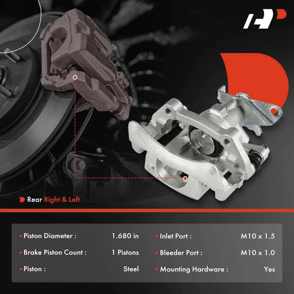 Pair Rear Disc Brake Caliper with Bracket for Ford Thunderbird (1983-1997)