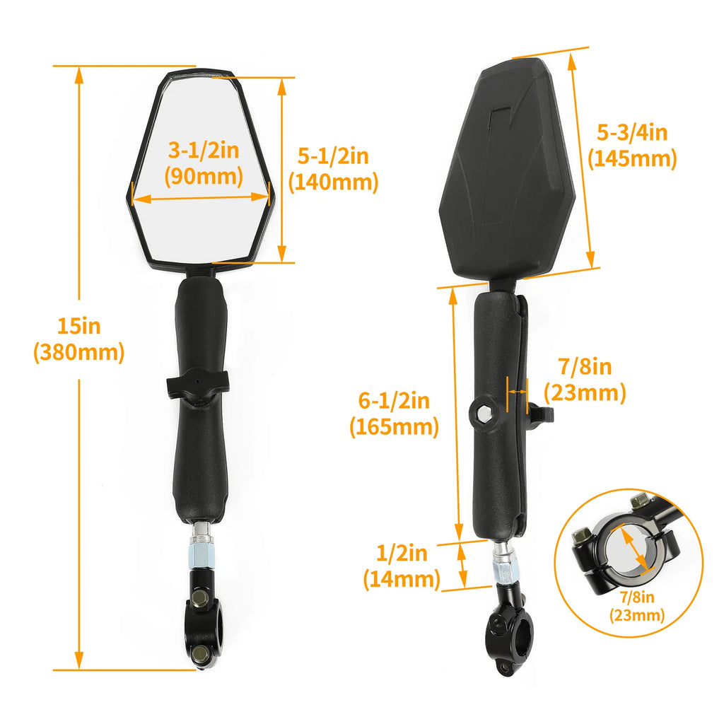 Adventure Mirrors for Suzuki DR650S DRZ400S (7/8" Mount)
