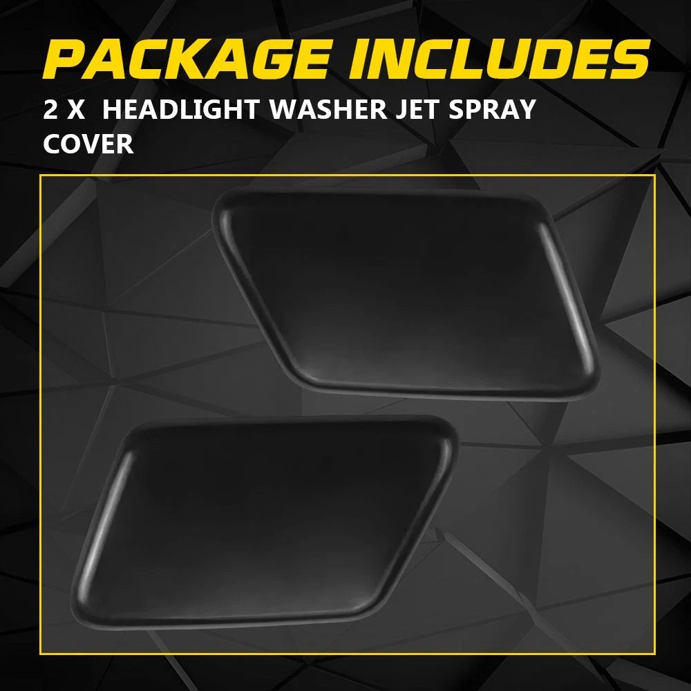 2X Black Headlight Washer Cover for Volvo S60 (2005–2009)