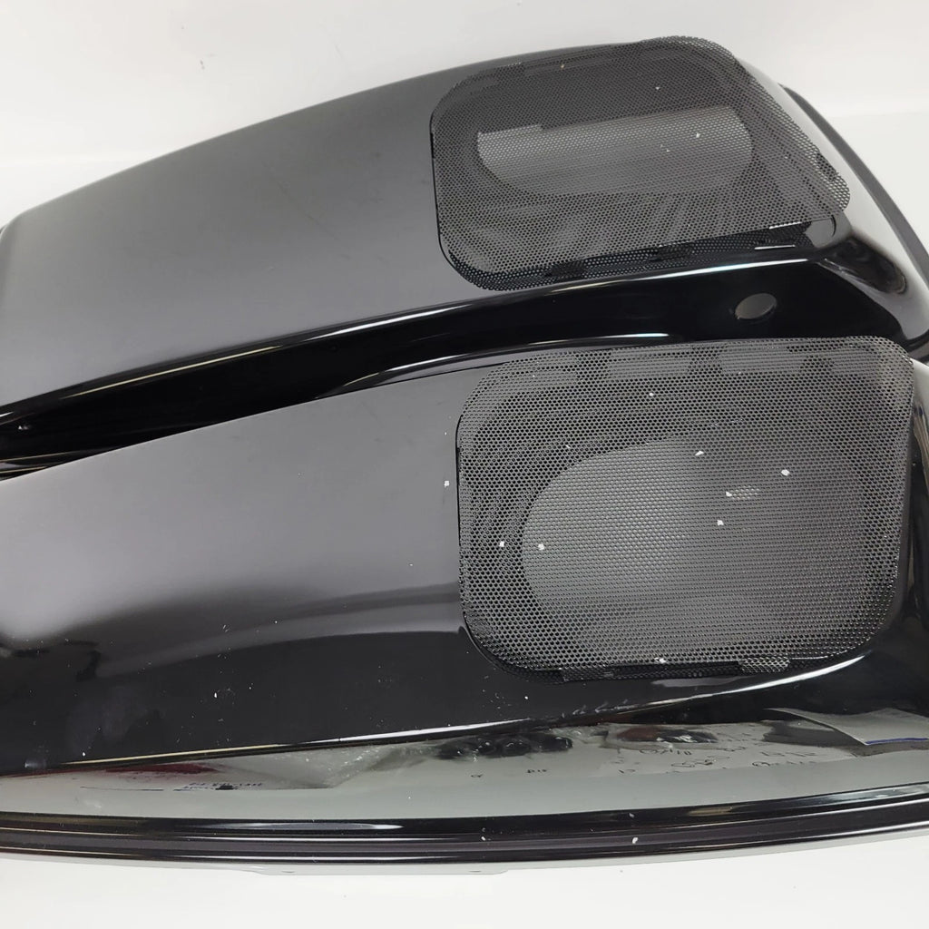 Set of 2 Black Speaker Saddlebag Lids for Harley Touring (2014–2023)