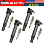 4X Ignition Coil & Iridium Spark Plug for Hyundai Accent Kia Rio (2006–2011)