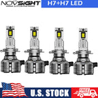 Set of 4 H7 200W 40000LM LED Headlight Bulbs Kit High Low Beam 6500K
