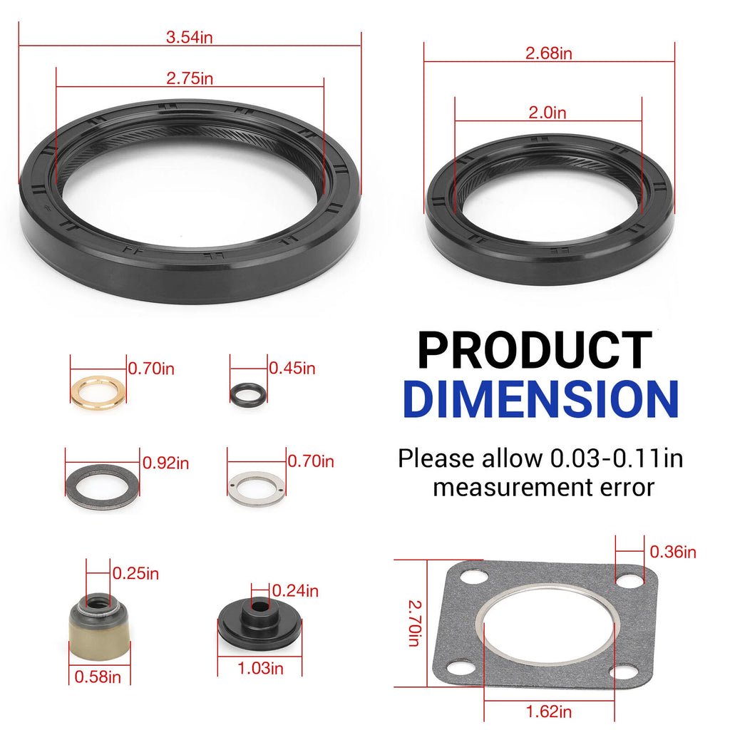 Engine Gaskets Seals Rebuild Kit for Kawasaki Mule 2510 3010 4010 (1998–2008)