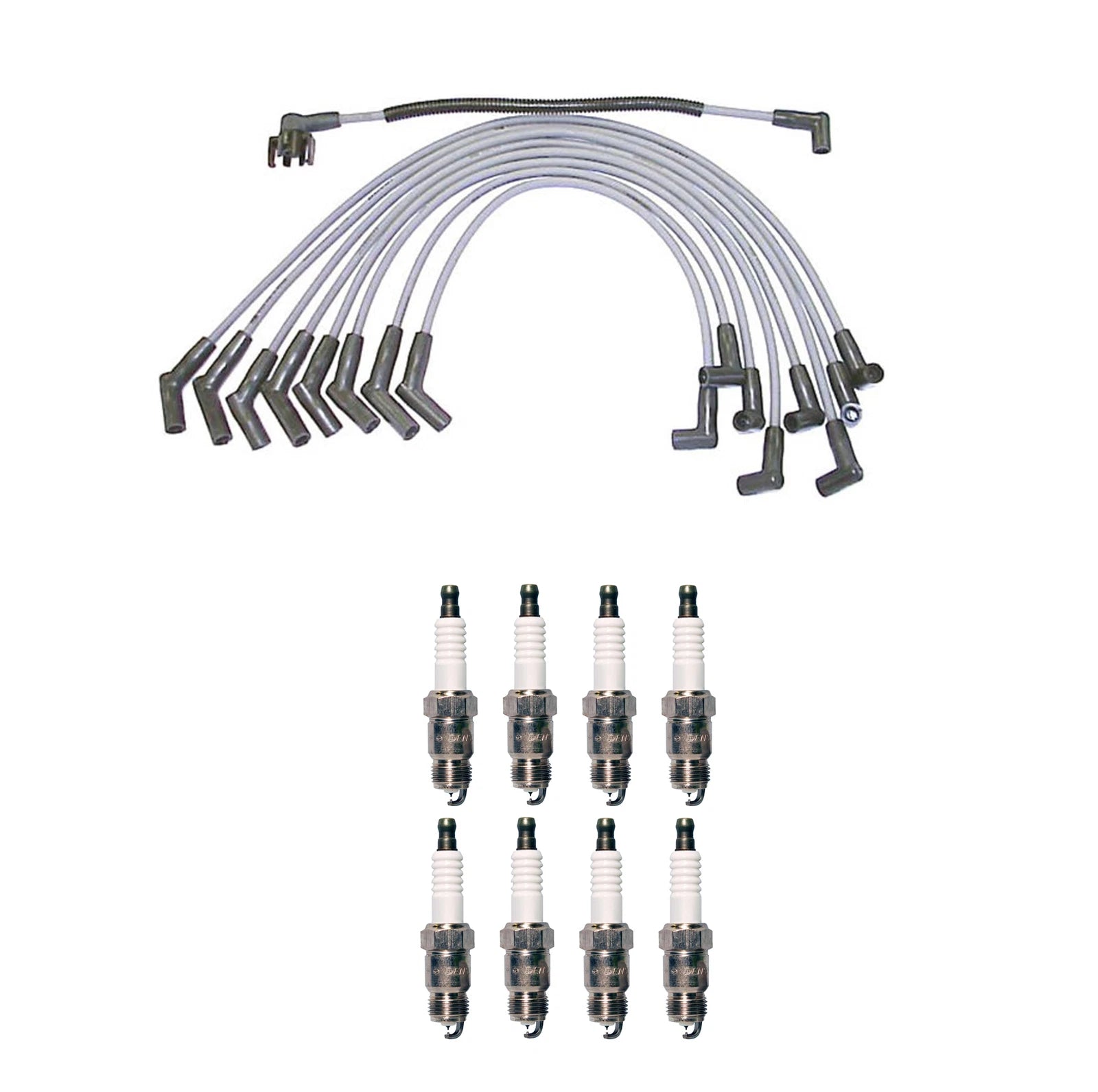 Denso 8mm Wire Set & 8 Iridium TT Spark Plugs Kit for Ford 5.0 V8