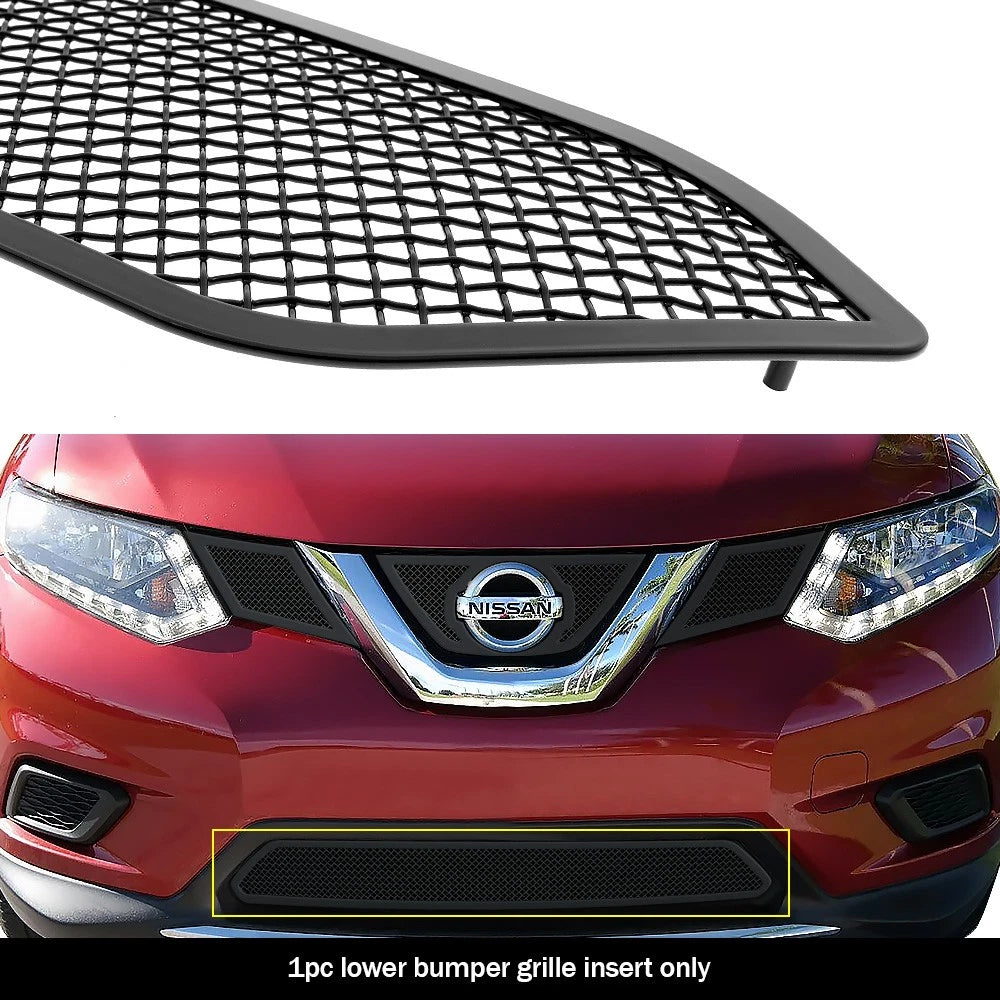 Black Mesh Bumper Grille Insert for Nissan Rogue (2014–2016)