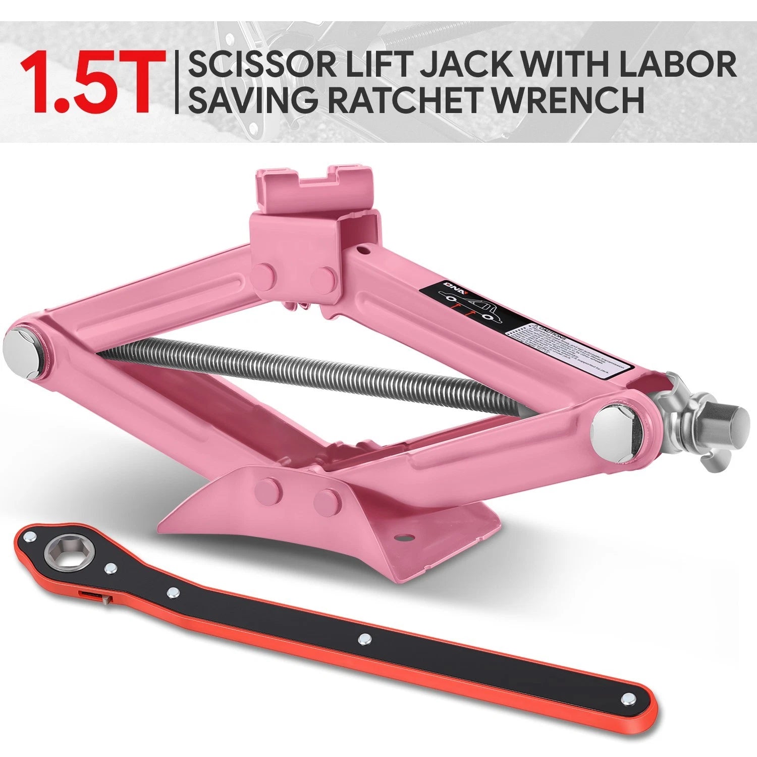 15.2in Steel Leveling Scissor Jack for SUV Wagon (3306lbs Capacity)