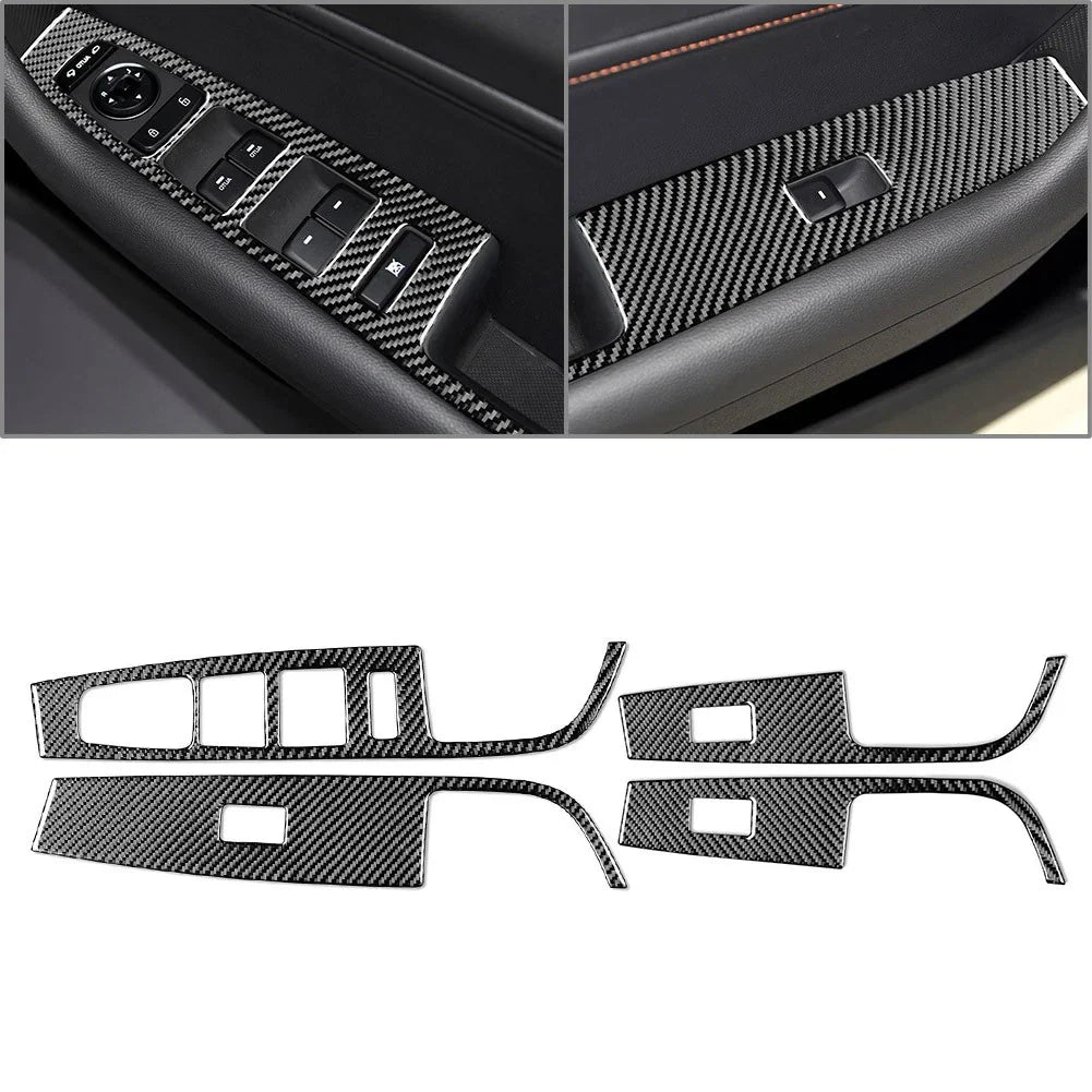 Carbon Fiber Window Lift Switch Panel Cover for Hyundai Sonata (2015-2019)