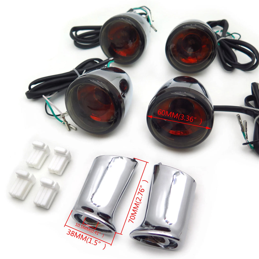4X Chrome Turn Signal Lights for Harley Sportster Iron 883 (2004–2023)