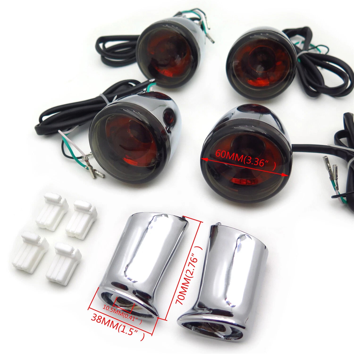 4X Chrome Turn Signal Lights for Harley Sportster Iron 883 (2004–2023)