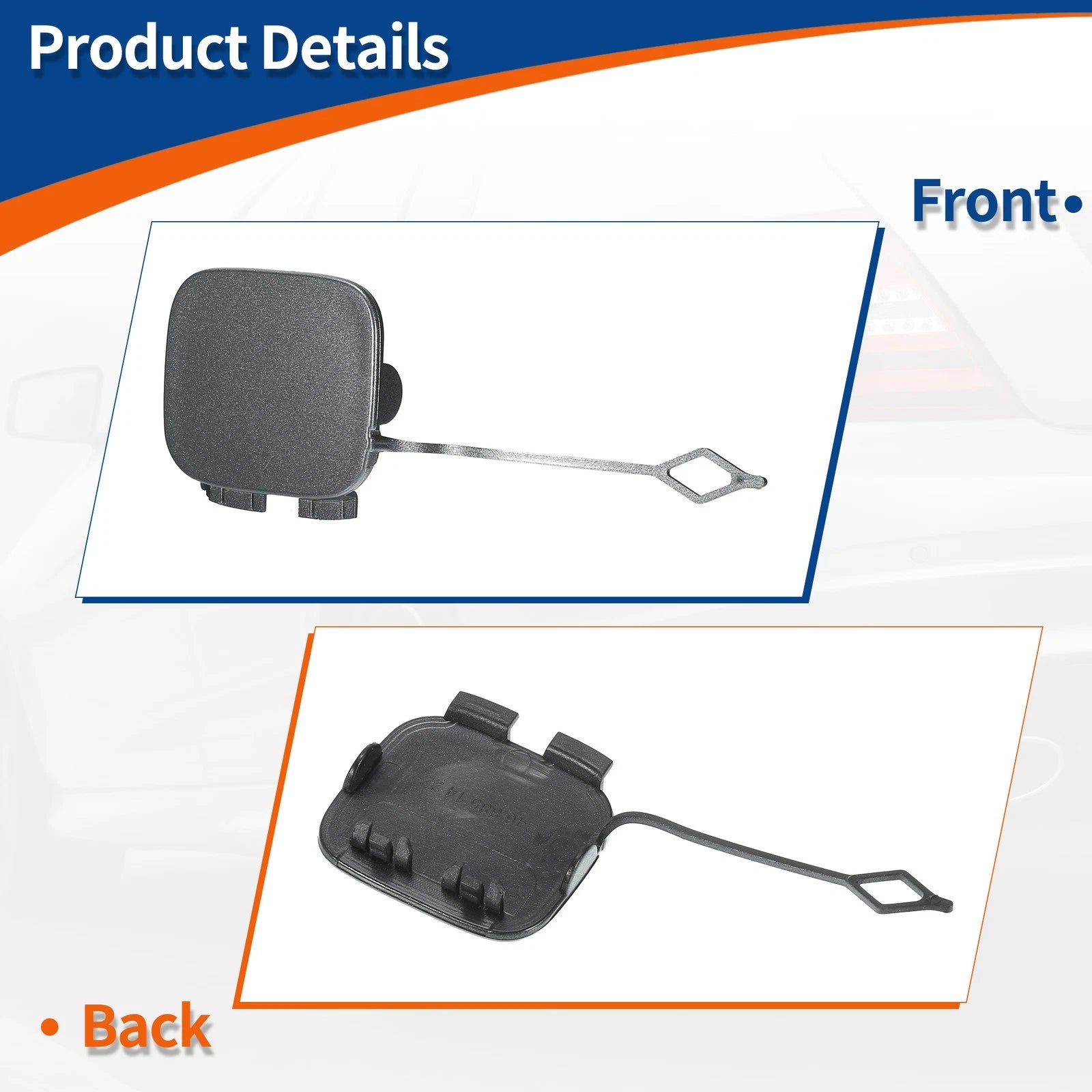 Rear Car Bumper Tow Hook Cover for Mercedes-Benz B-Class (2012–2019) No.A2468851422 Gray