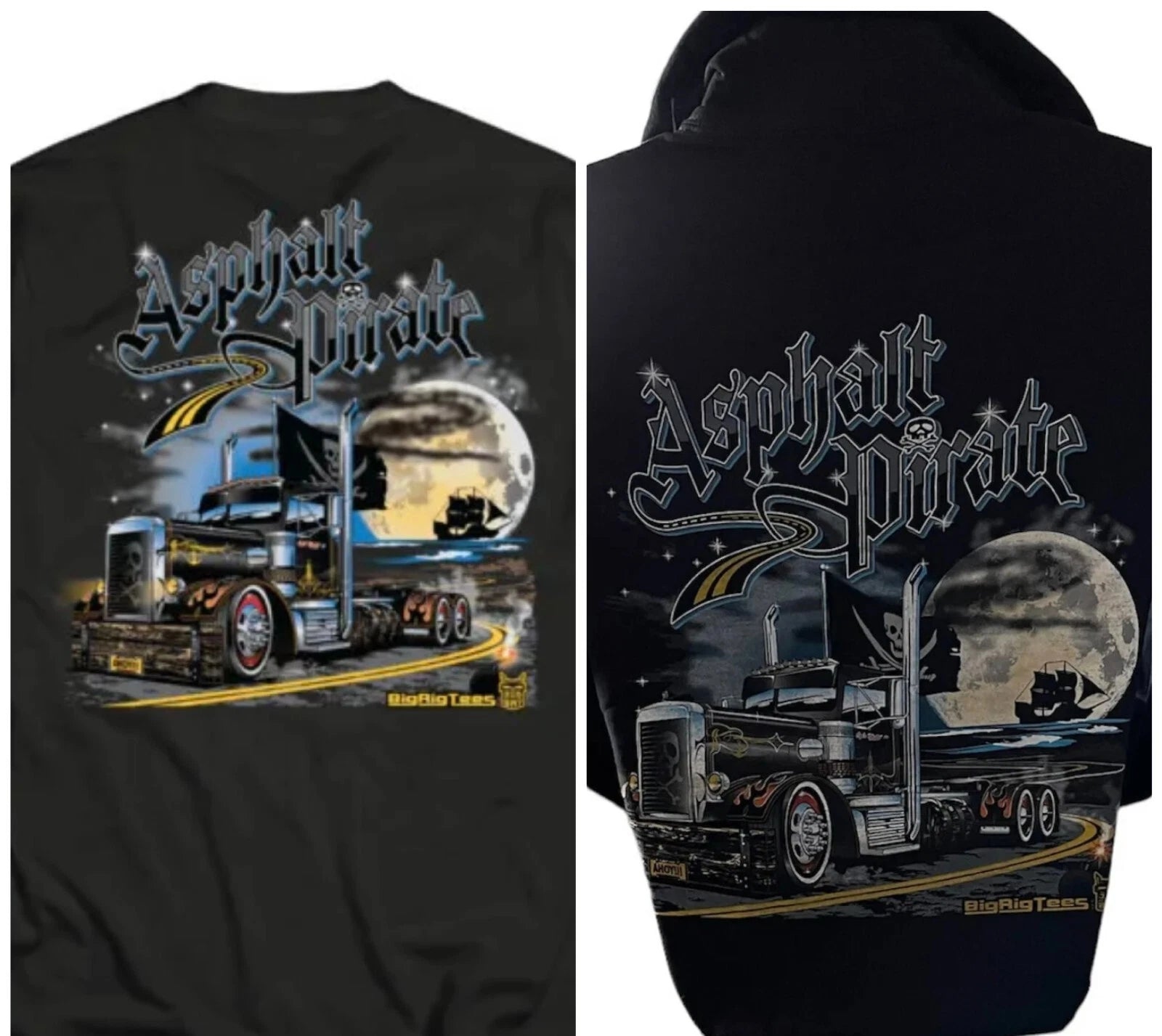 Asphalt Pirate Graphic Trucker T-Shirt & Hoodie for Big Rig Trucks
