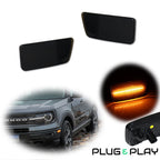 Smoked Amber LED Front Side Marker Lights for Ford Bronco Sport (2021–2024)