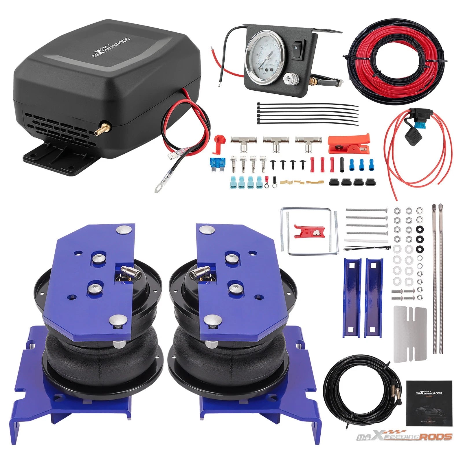 Air Suspension Helper Spring + Compressor Kit for Ram 3500 RWD (2011–2018)