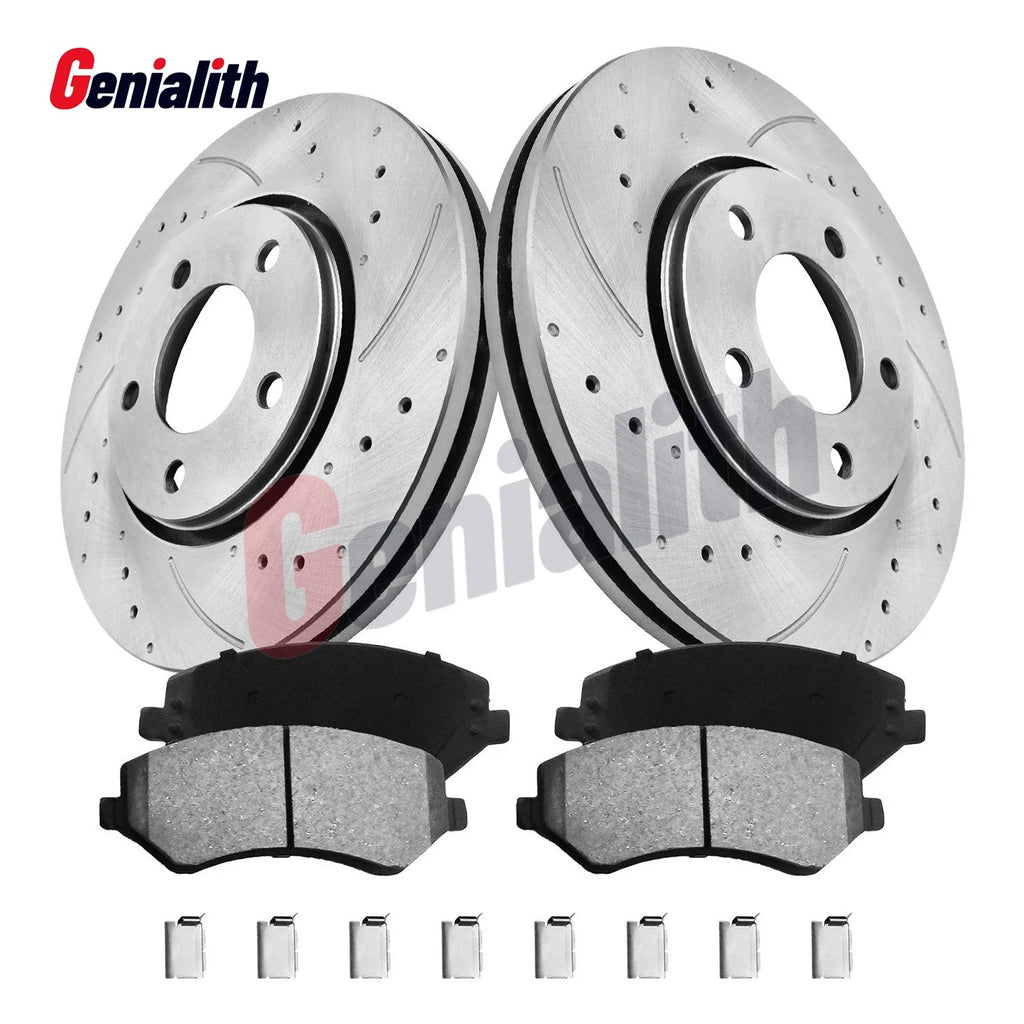 Front Disc Brake Rotors & Ceramic Pads for Dodge Caravan, Town & Country (2001–2007)