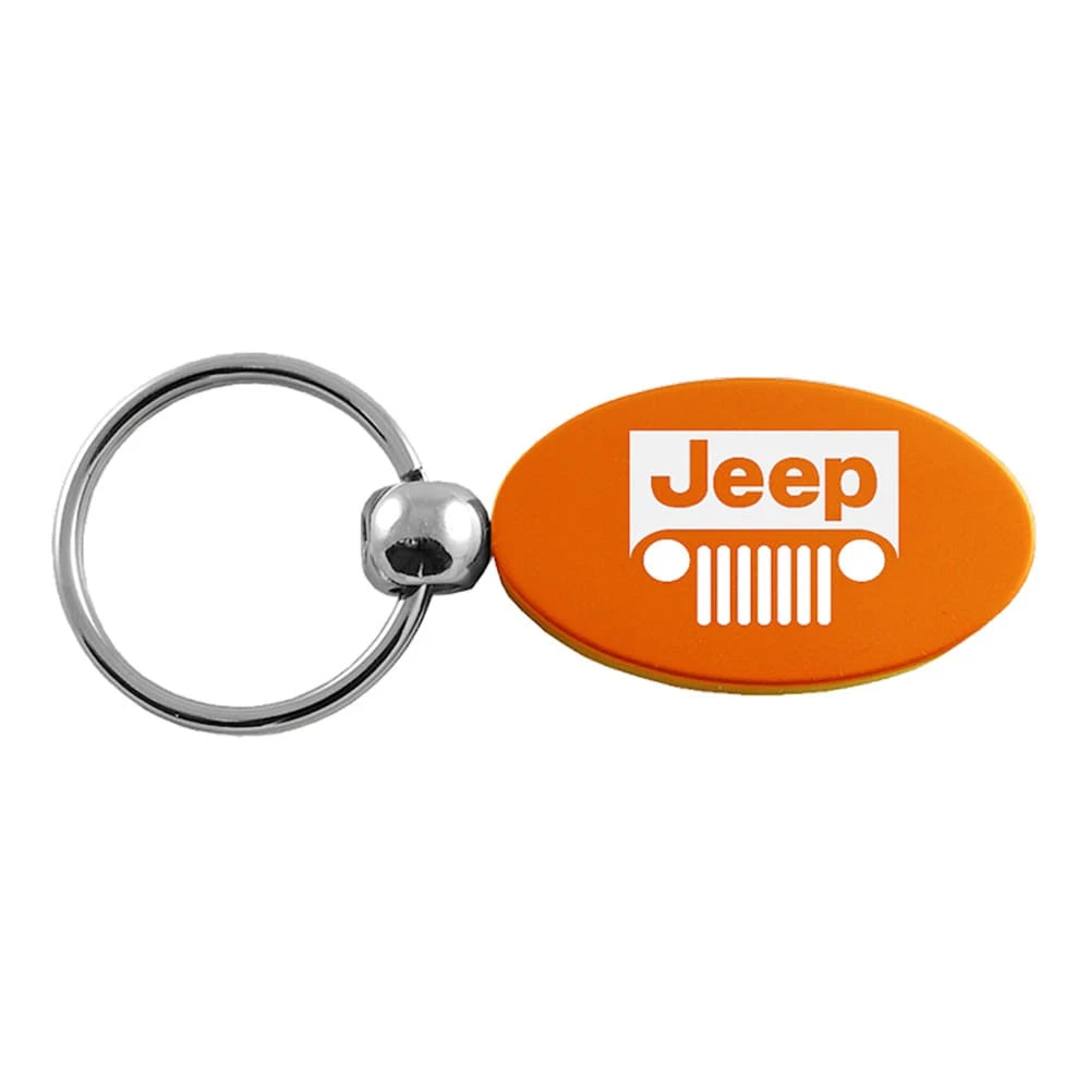 Grille on Orange Oval Keychain - Officially Licensed for Jeep