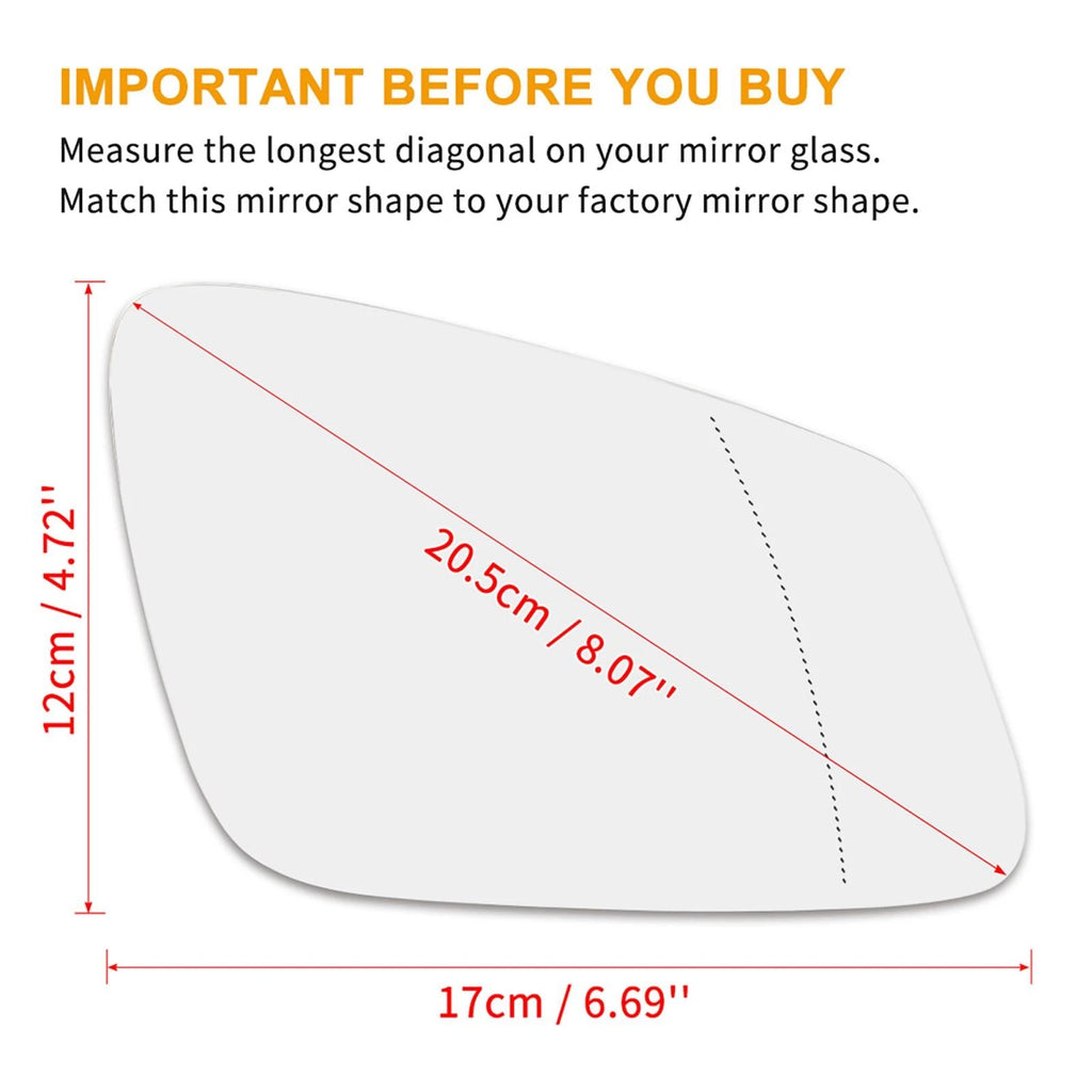Heated Mirror Glass with Backing Plate RH for BMW 320i 340i 228i (2012–2019)