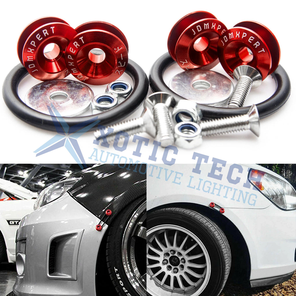 Chrome Red Quick-Release Fastener Kit for Dodge Bumpers (2015–2021)