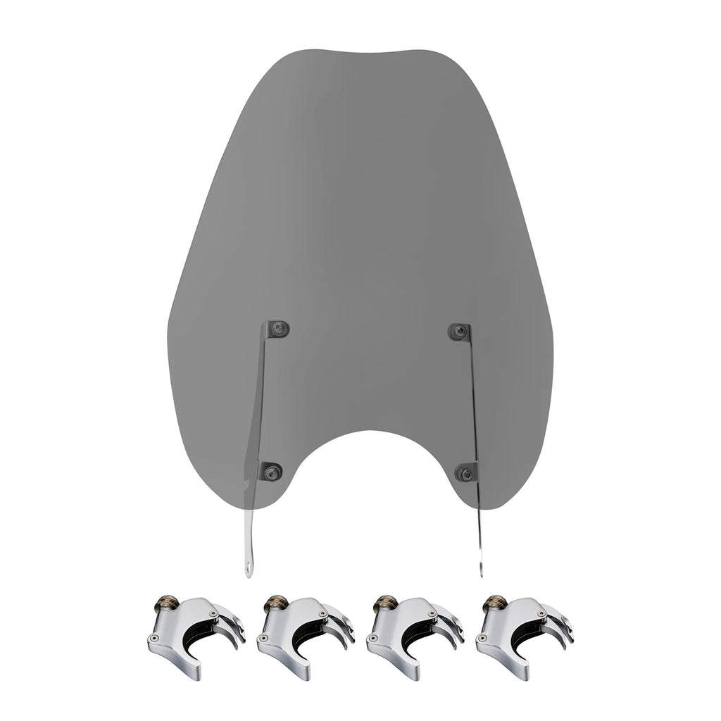 Smoke Windshield & 49MM Quick Clamps for Harley FXBB FXBR FXBRS (2018–2023)