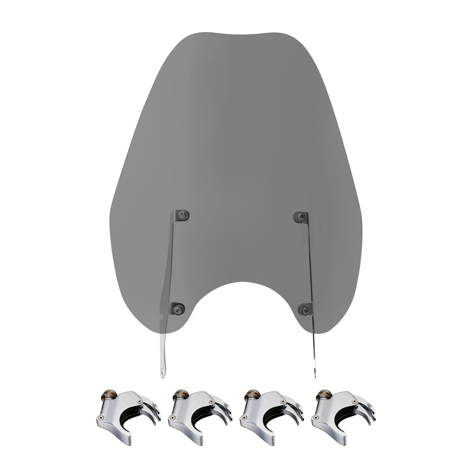 Smoke Windshield & 49MM Quick Clamps for Harley FXBB FXBR FXBRS (2018–2023)