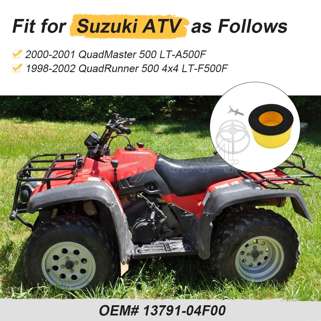 Air Filter Cage Holder for Suzuki QuadRunner 500 4x4 LT-F500F LT-A500F (1998–2002)