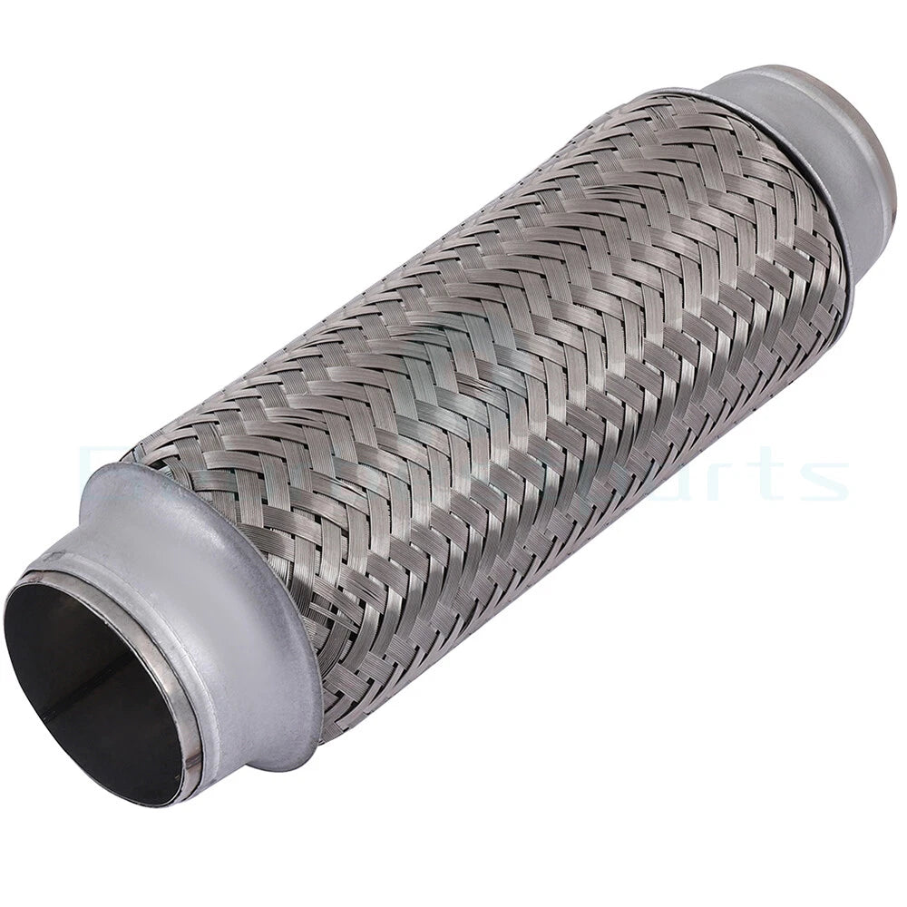 1.75" x 8" OAL Chrome Stainless Steel Flex Pipe for Universal Applications