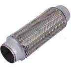 1.75" x 8" OAL Chrome Stainless Steel Flex Pipe for Universal Applications