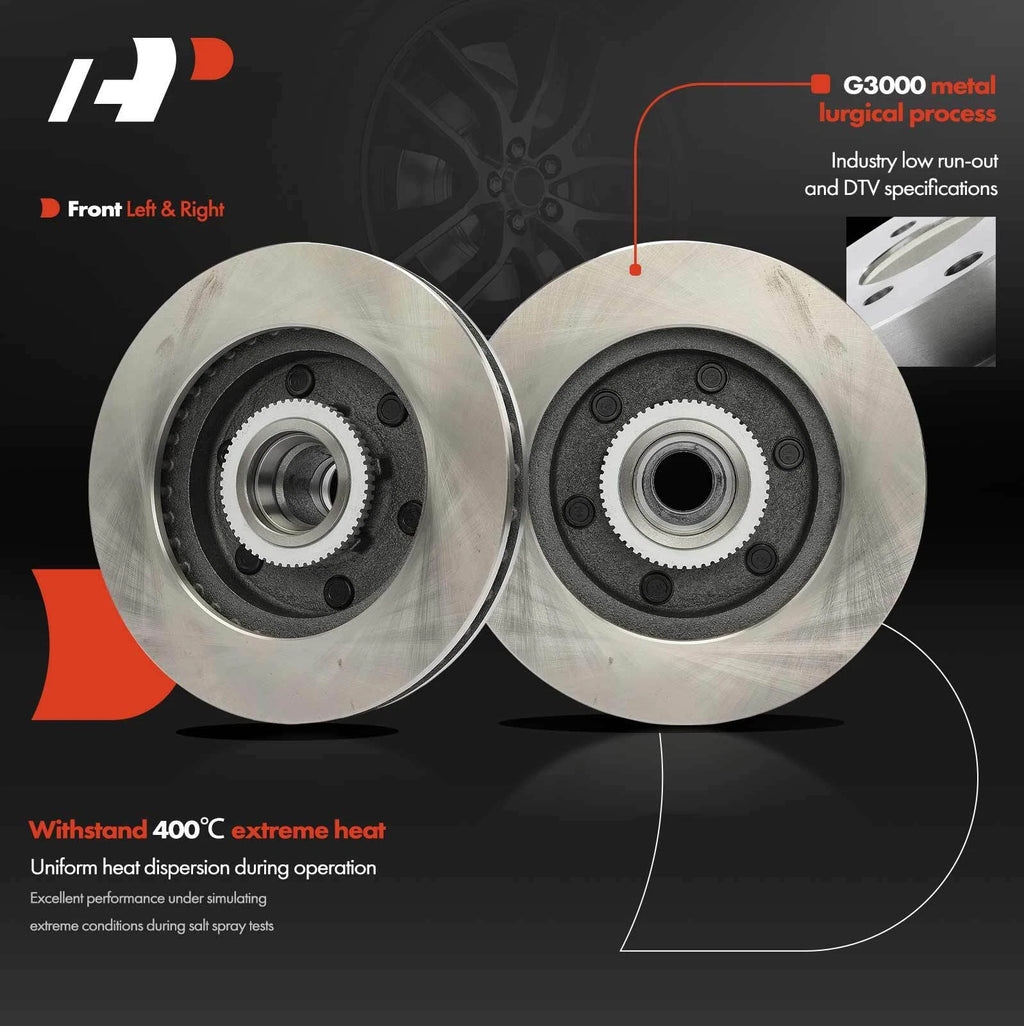 Front Disc Brake Rotors & Ceramic Pads for Chevy Express 2500 (1996-2002)