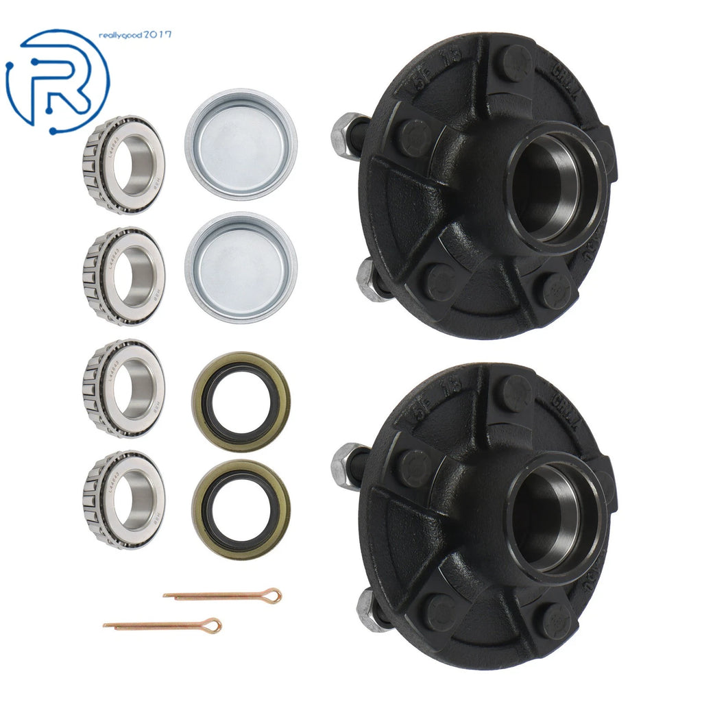 2X Trailer Wheel Idler Hub Kit 5 Lug for 2000lb Spindle (2000–YYYY)