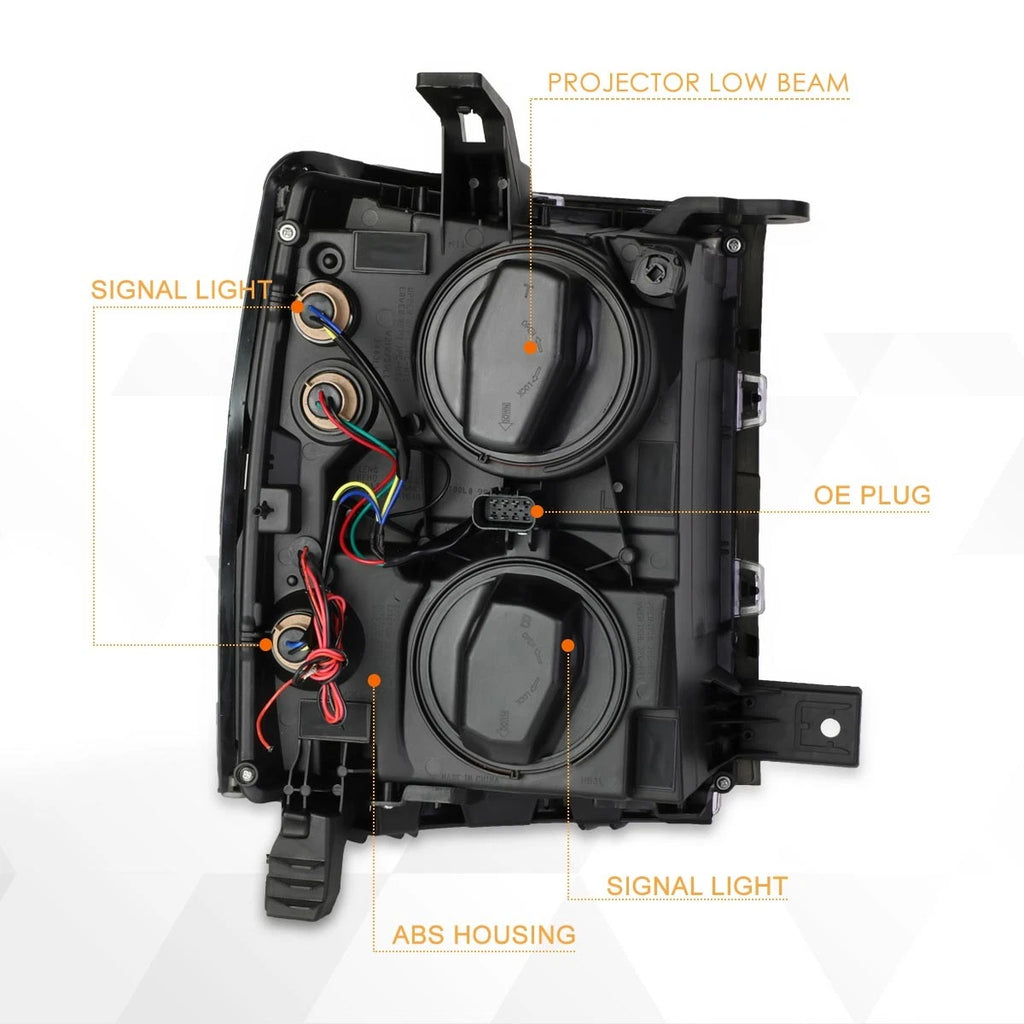 LED Projector Headlight with U-Tube Bar for Chevy Silverado (2014–2015)