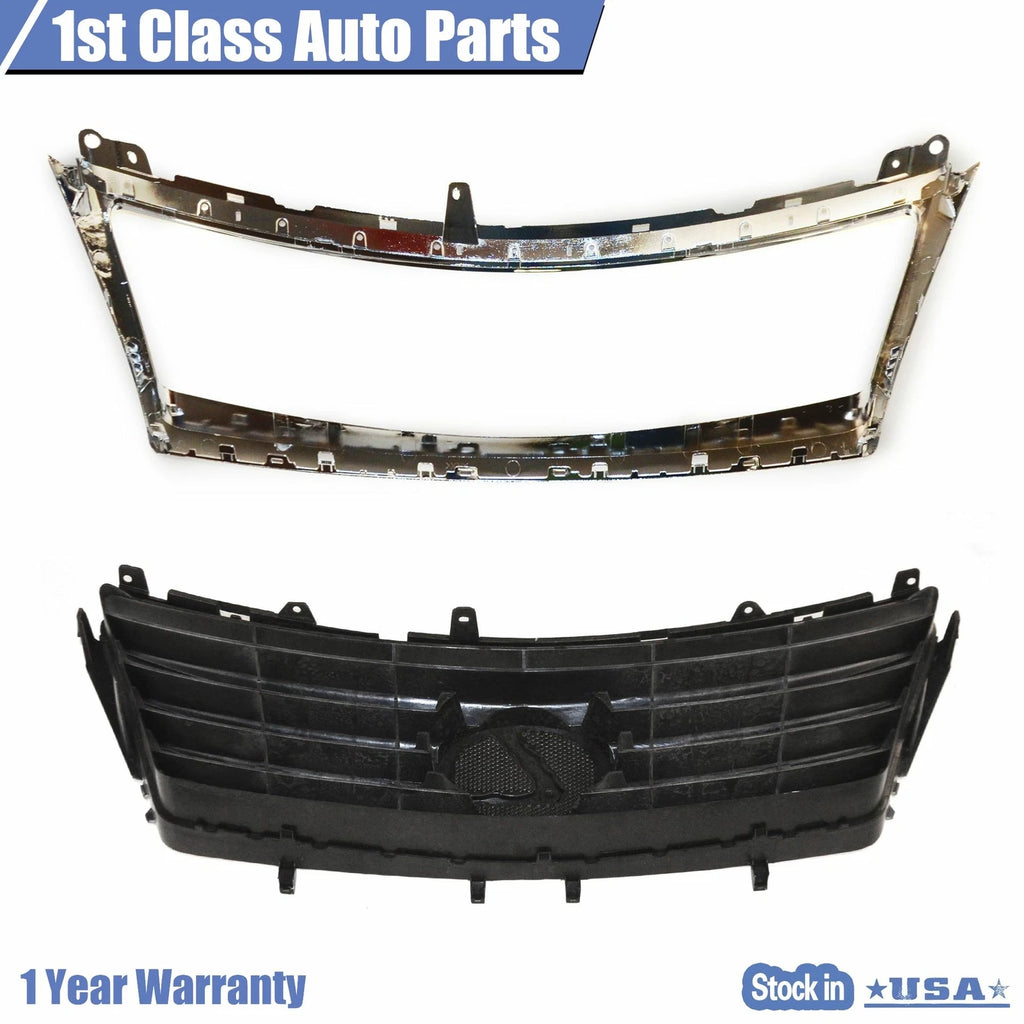Set of 2 Front Bumper Grille & Chrome Trim for Lexus ES350 (2010–2012)