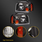 Pair Headlight Assembly for Nissan Frontier (2001–2004) Reflector Type
