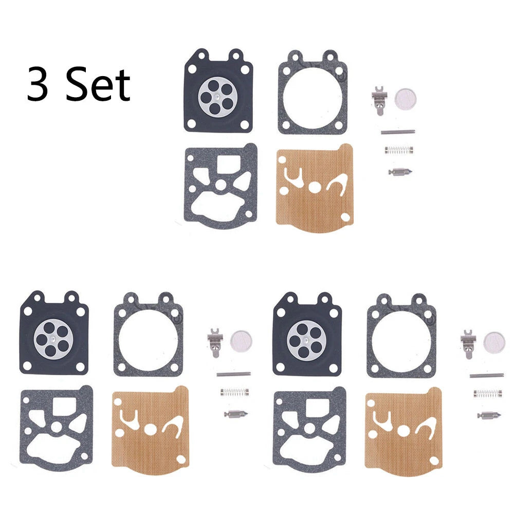 Set of 3 Carburetor Diaphragm Kit Rebuild for Chainsaw 38/45/52/58 4500 5200 5800