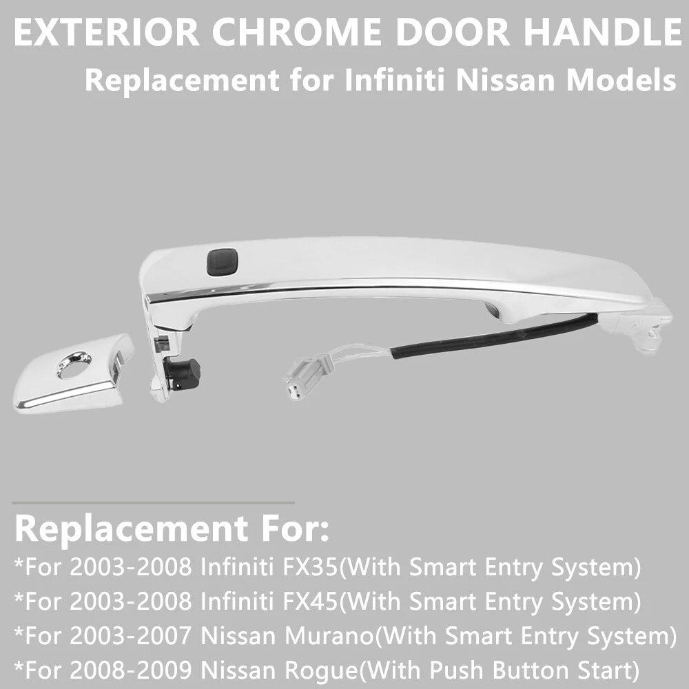 Chrome Front Driver Outer Door Handle for Nissan Infiniti FX35 FX45