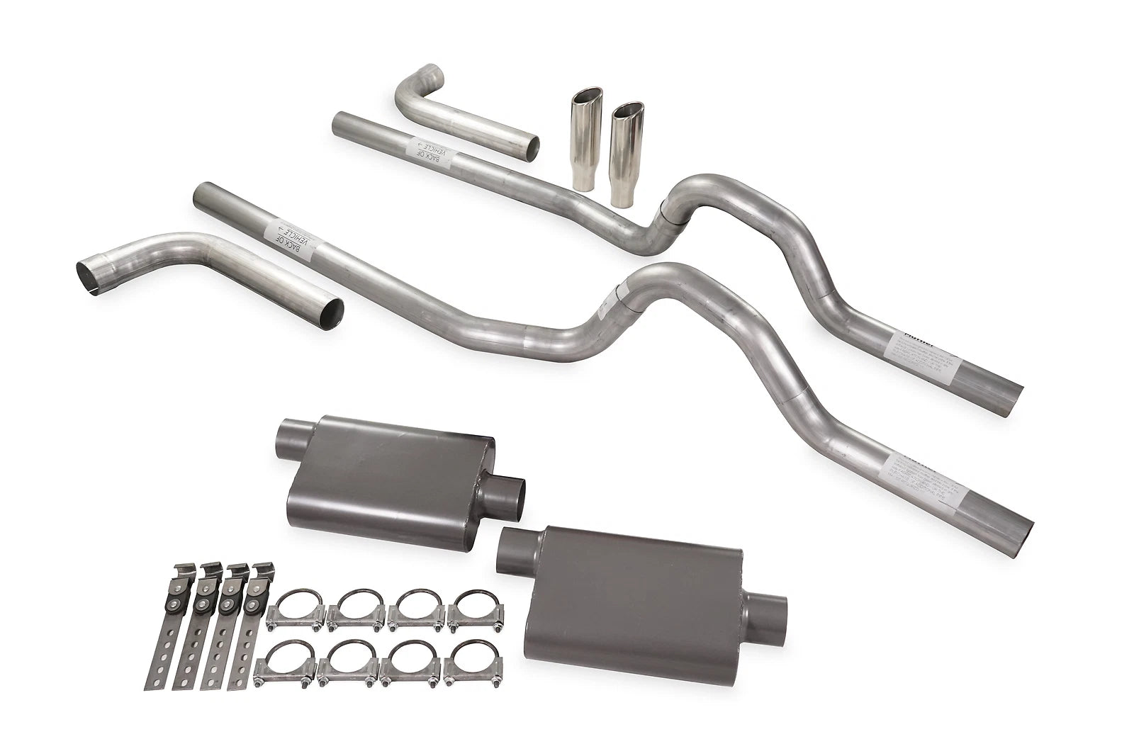 Dual Exhaust Kit 2.5" 2 Chamber Side Exit RC Tips for Ford F-Series (1967–1972)