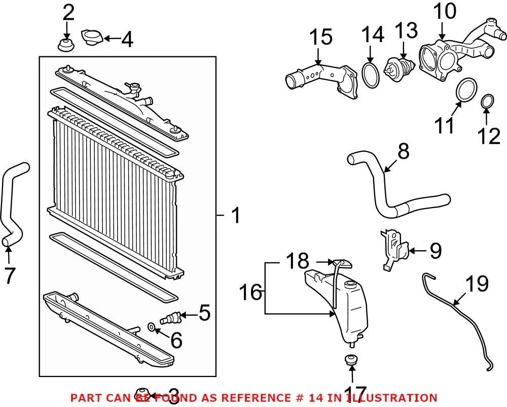 Engine Coolant Thermostat O-Ring Gasket for Lexus (16325-62010)
