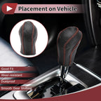 1Pc Gear Shift Knob Cover for Nissan Maxima (2016–2023) Black Brown Faux Leather