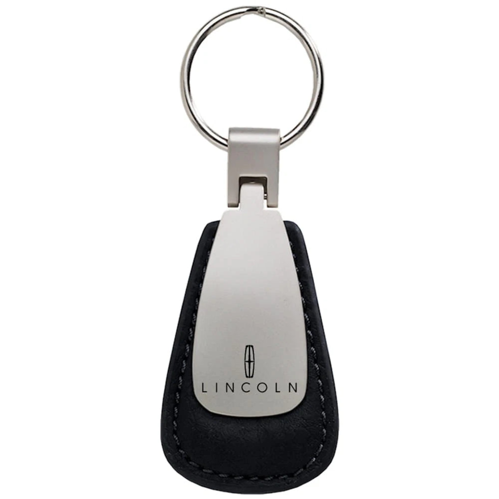 Black Leather Teardrop Keychain - Officially Licensed for Lincoln