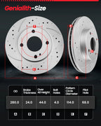 Front Drilled Rotors & Ceramic Brake Pads for Nissan Versa Sentra (2007–2012)