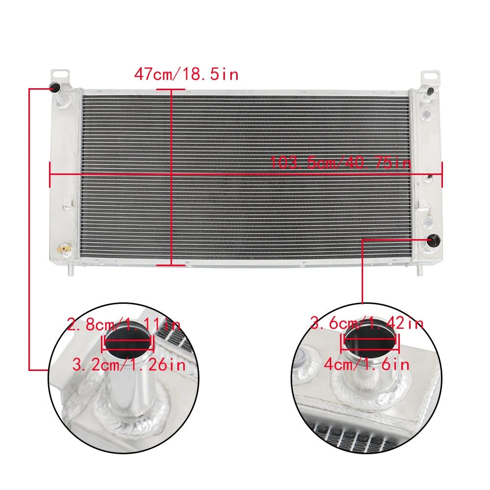 3-Row Aluminum Radiator for Chevy Silverado 1500 2500 HD (1999–2014)