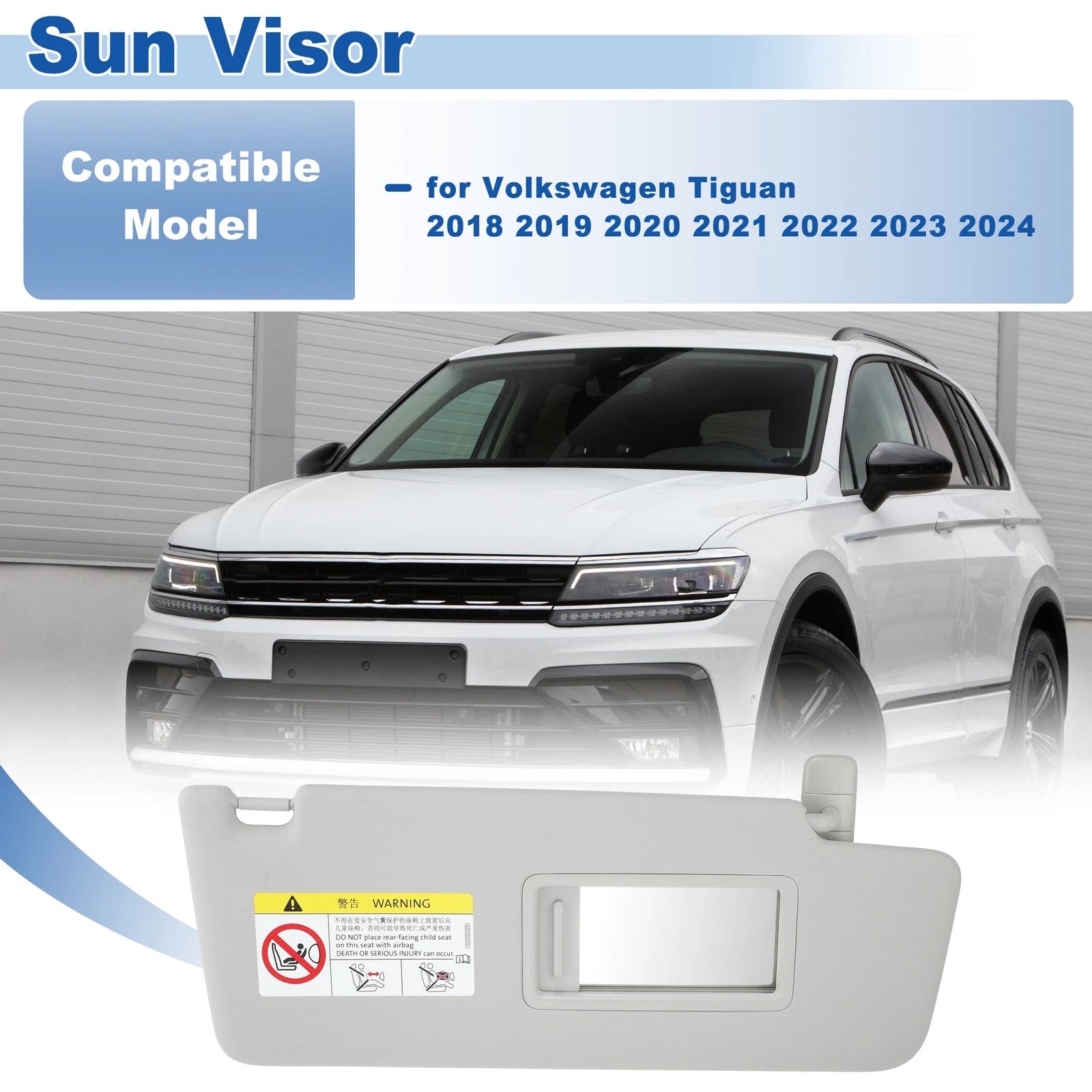 5NN-857-552-L-SX4 Right Sun Visor for Volkswagen Tiguan (2018–2024)