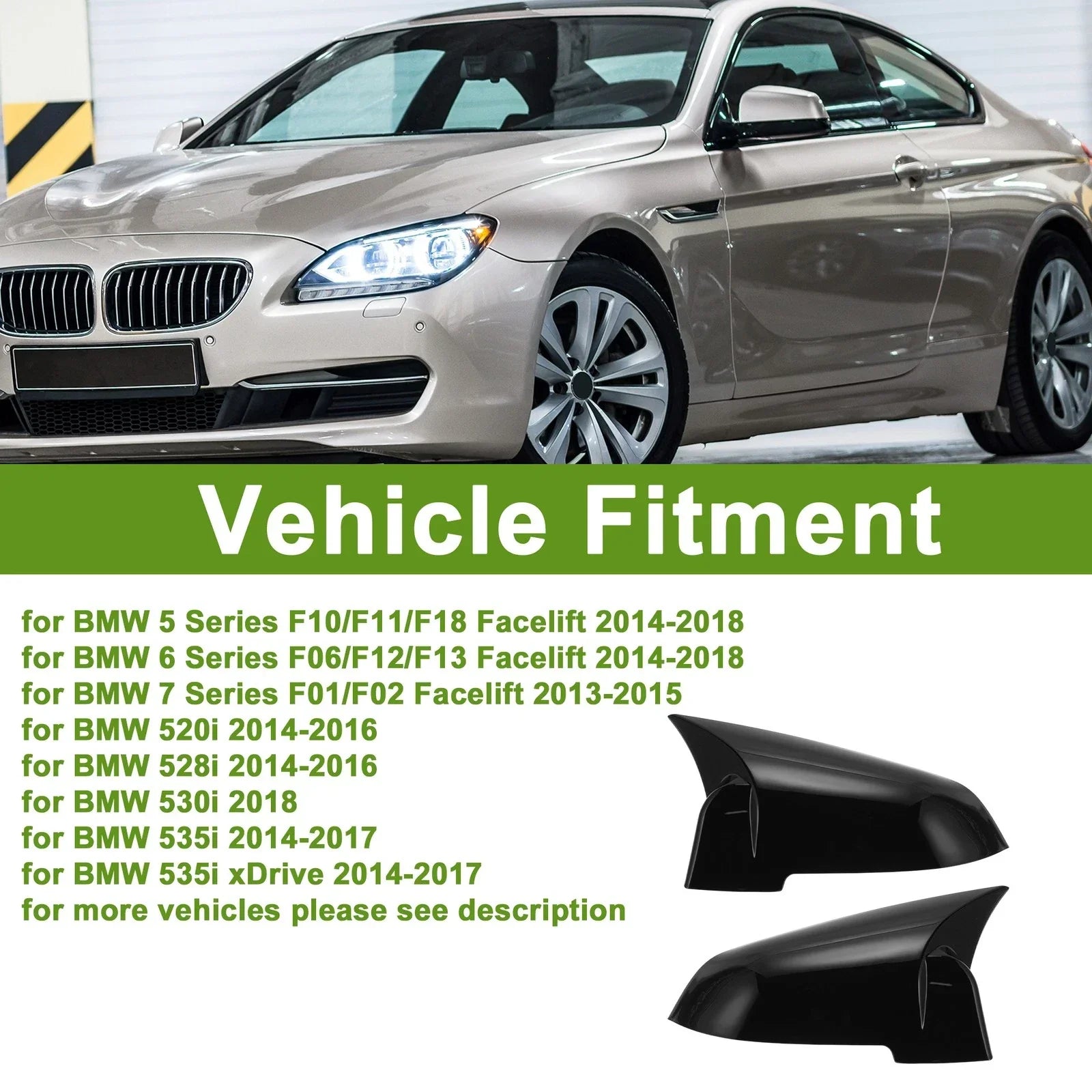 Mirror Cover Cap Replacement for BMW 5 Series (2014-2018)