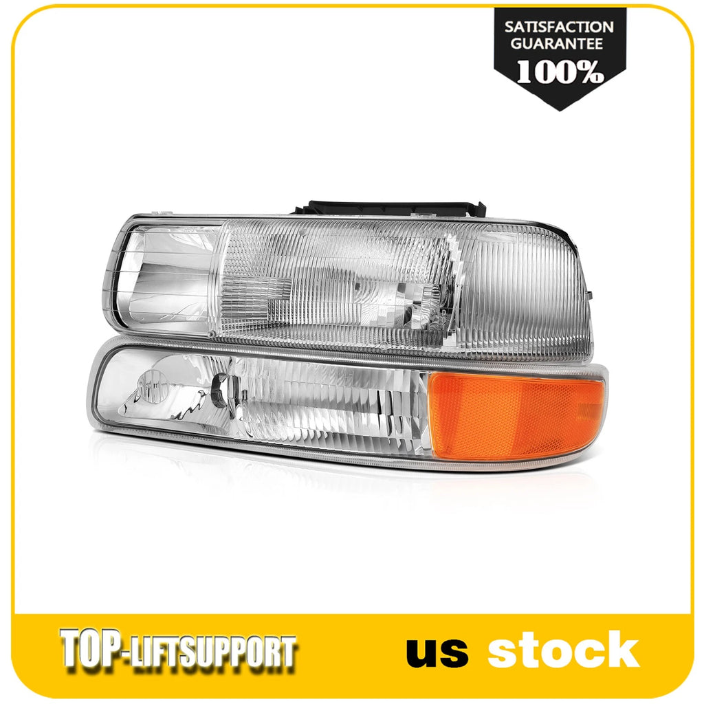 Set of 2 Headlights for Chevy Silverado 1999–2002, Suburban Tahoe 2000–2006